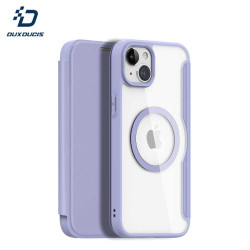 Etui Dux Ducis Skin X Pro Magnétique Flip Iphone 15 Plus Magsafe Violet