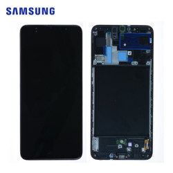 Bildschirm OLED Samsung A70 Schwarz (Mit Rahmen)