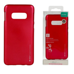 Custodia in silicone per Samsung S10E Rosso I-Jelly metal Case