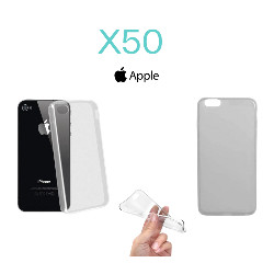 Starter Pack X50 Funda de silicona negra transparente para iPhone 4/4S