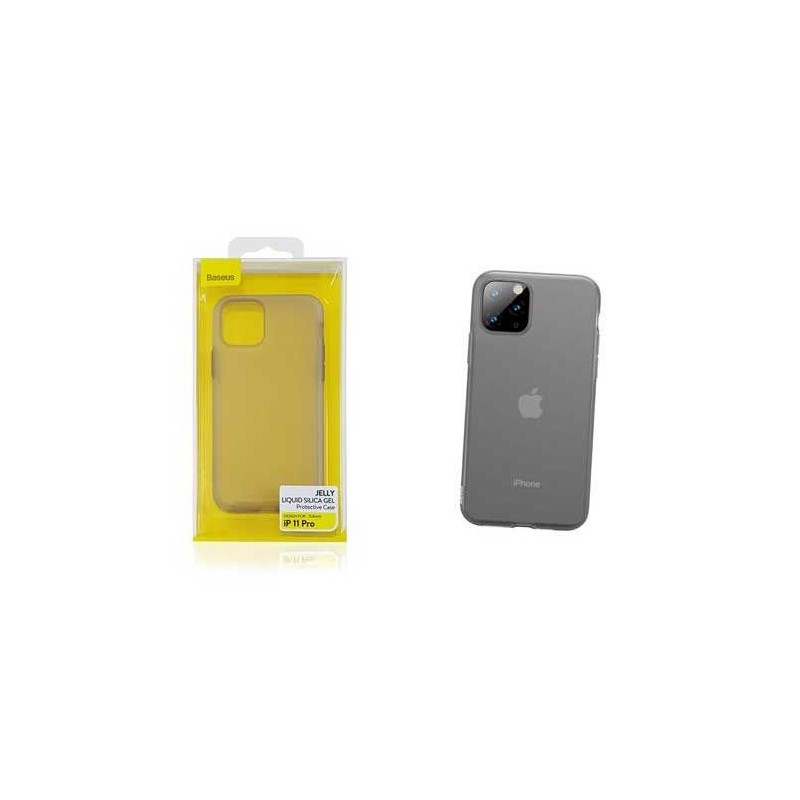 Coque Transparente Noire Baseus Jelly Liquid Silica Gel iPhone 11 Pro Max (WIAPIPH65S-GD01)