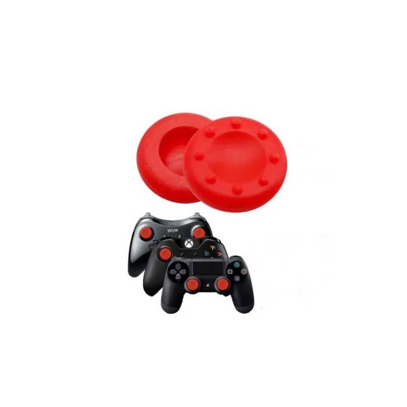 Capuchon analogique joystick silicone antidérapant PS4/Xbox One/PS2/PS3/Xbox 360/PS5 Rouge