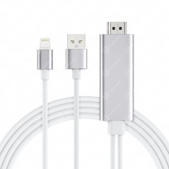 Câble Vidéo USB Choetech Adaptateur Lightning vers HDMI pour moniteur TV 1,8M Blanc