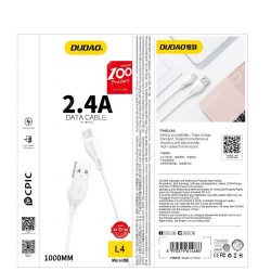 Câble Dudao Micro USB L4 1m Blanc