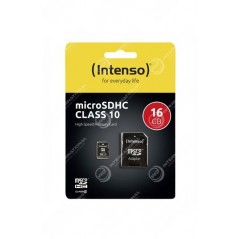 Carte Micro SDHC 16GB avec Adaptateur Intenso CL10