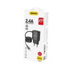 Chargeur Double USB + Câble Type C 12 W Dudao A2Pro Noir