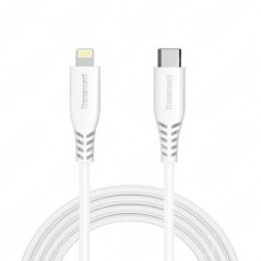 Câble Tronsmart USB-C vers Lightning en nylon blanc certifié MFI 1.2M