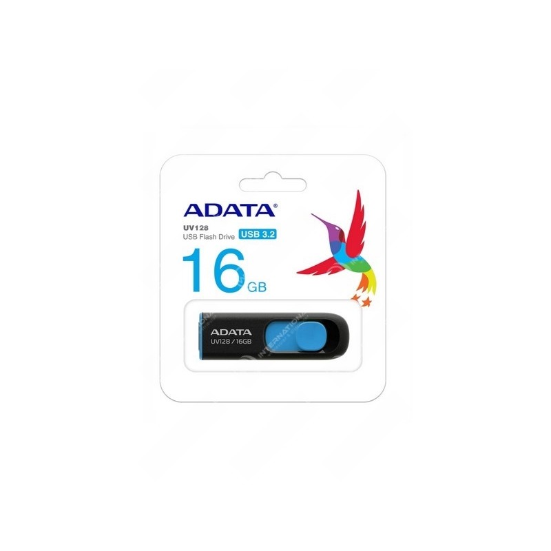 Clé USB 16GB Adata DashDrive Serie UV128 Noir et Bleu