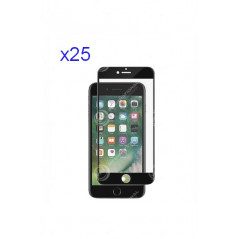 Lot de 25 Verres Trempés 3D Integral iPhone 7+ / 8+ Noir