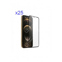 Lot de 25 Verres Trempés 3D Integral iPhone 12 Pro Max Noir