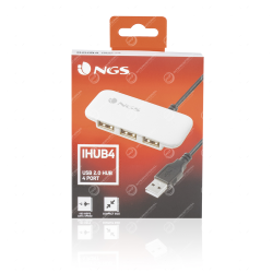Hub USB 2.0 NGS iHub 4 Ports Blanc