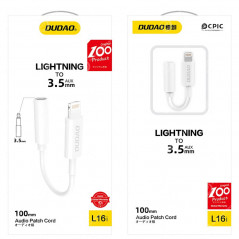 Adaptateur Lightning Vers Mini Jack 3.5mm Dudao Blanc (L16i)