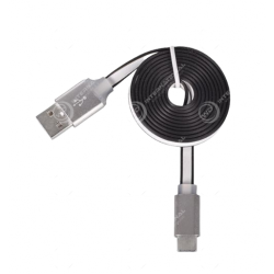 Cable delgado USB a Tipo C 1M Extremos metálicos Blanco