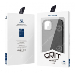 Coque iPhone 14 Dux Ducis Grit Simili Cuir Noir (Compatible MagSafe)