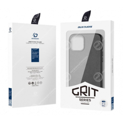 Coque iPhone 14 Plus Dux Ducis Grit Simili Cuir Noir (Compatible MagSafe)