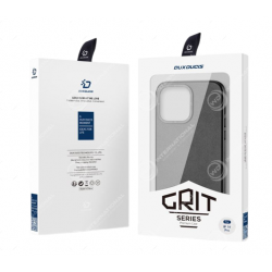 Coque iPhone 14 Pro Dux Ducis Grit Simili Cuir Noir (Compatible MagSafe)