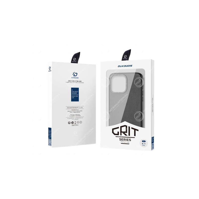 Coque iPhone 14 Pro Dux Ducis Grit Simili Cuir Noir (Compatible MagSafe)