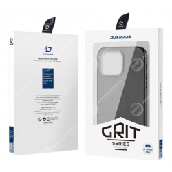 Coque iPhone 14 Pro Max Dux Ducis Grit Simili Cuir Noir (Compatible MagSafe)