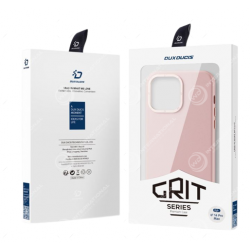 Coque iPhone 14 Pro Max Dux Ducis Grit Simili Cuir Rose (Compatible MagSafe)
