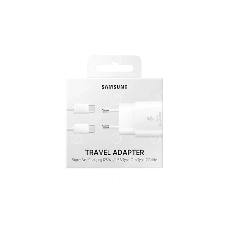 Chargeur Secteur Ultra Fast 25W Avec Câble Type-C Original Samsung Blanc (EP-TA800XW)