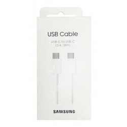 Cable original Samsung de tipo C a tipo C de 1,8 m y 25 W, blanco (EP-DX310JWE)