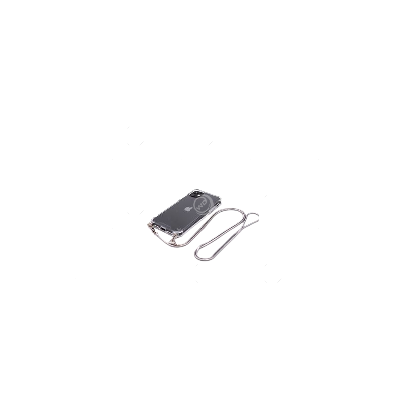 Coque en Silicone TPU iPhone 11 Pro Max Transparente avec Bracelet Argent Evelatus