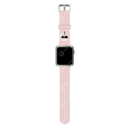Bracelet Karl Lagerfeld pour Apple Watch 38 / 40 / 41mm Tête Karl Lagerfeld en Silicone Rose