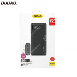 Power Bank 20000 mAh 2x USB / USB Type C / micro USB 2 A avec écran LED Dudao Noir