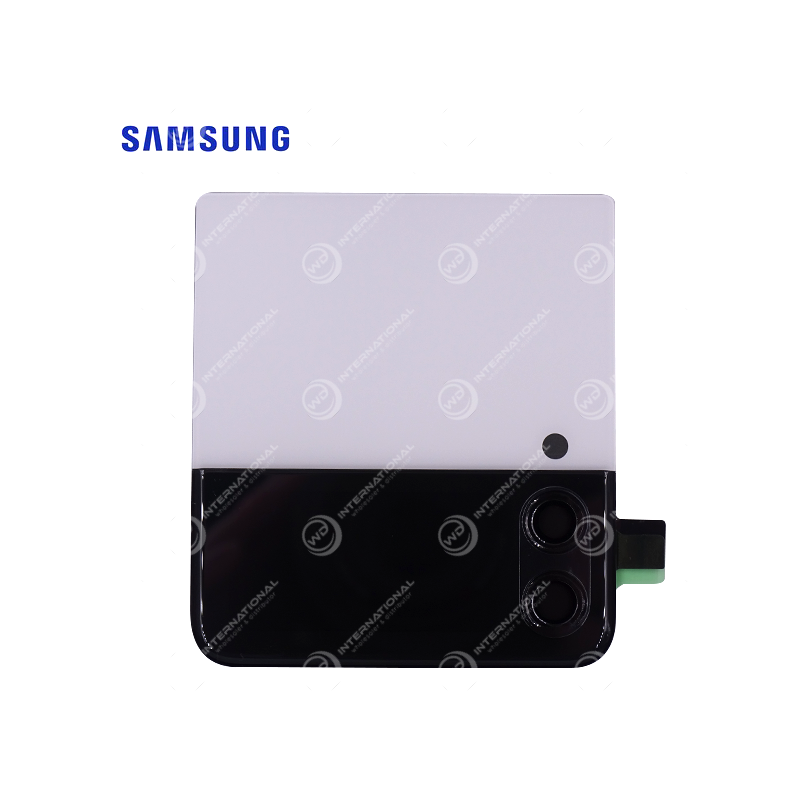 Back Cover Haut avec Lentille Caméra Arrière Samsung Galaxy Z Flip 3 Blanc et Noir Service Pack