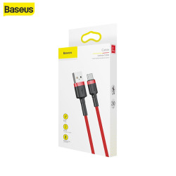 Cable rojo de 3m USB a Lightning 2A Baseus Cafule