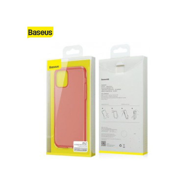 Coque Baseus Jelly Liquid Silica Gel pour iPhone 11 Pro  Transparente Rouge (WIAPIPH58S-GD09)