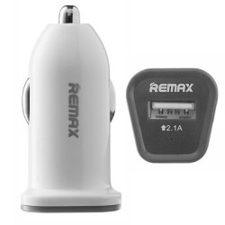 Cargador Remax para coche 2.1A - Blanco