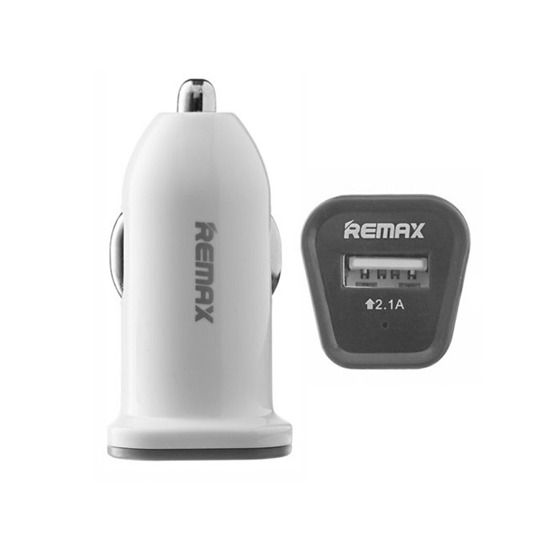 Chargeur Remax allume cigare 2.1A blanc