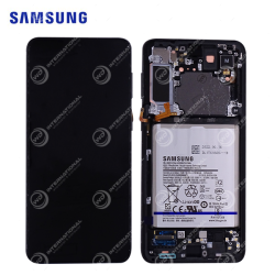Écran Samsung Galaxy S21 Plus 5G Complet (Sans Caméra) Noir Phantom (SM-G996) Service Pack