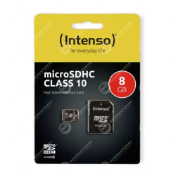 Carte Micro SD Intenso 8 GB + Adaptateur (CL10)