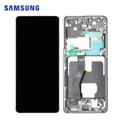 Ecran Samsung Galaxy S21 Ultra 5G Phantom Noir Sans Caméra Service Pack