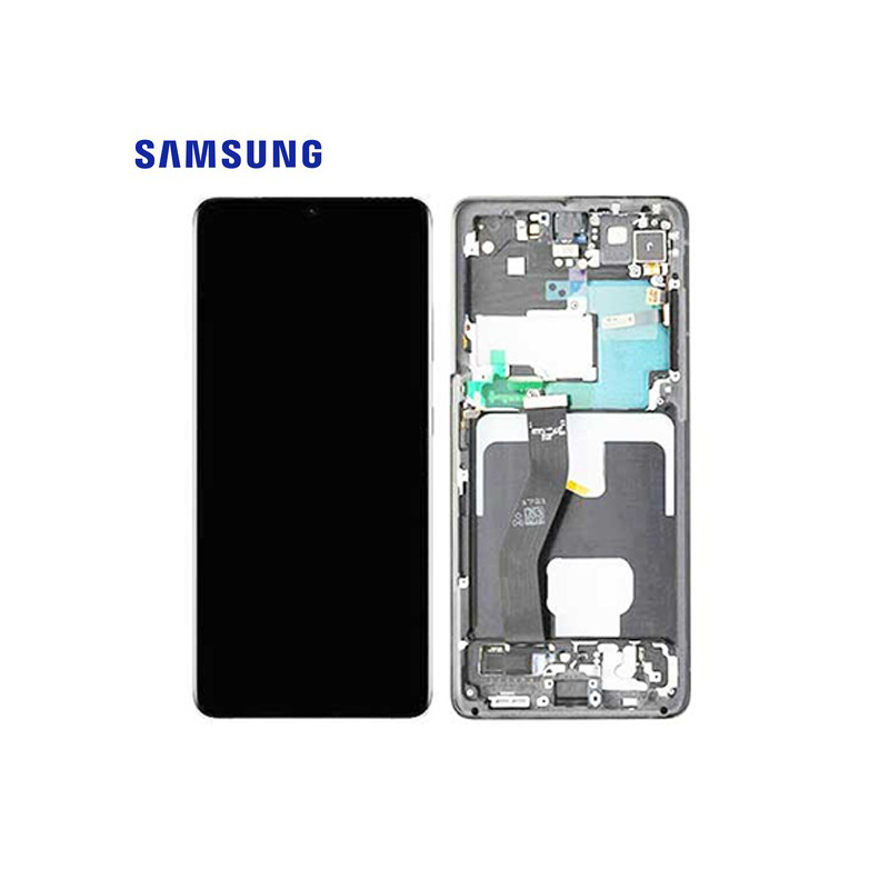 Ecran Samsung Galaxy S21 Ultra 5G Phantom Noir Sans Caméra Service Pack