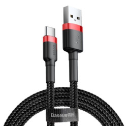Cable Baseus Cafule USB Tipo-C 1M Negro y Rojo 3A