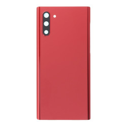 Battery Door + Battery Door Adhesive + Back Camera Lens and Bezel for Samsung Galaxy Note 10 Red without Logo