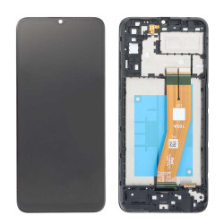 Screen Replacement With Frame for Samsung Galaxy A04e A042 Black (Third Party Glued)