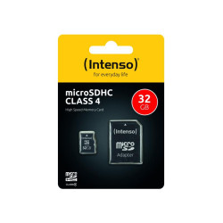 32GB Intenso MicroSDHC-Karte + CL4-Adapter