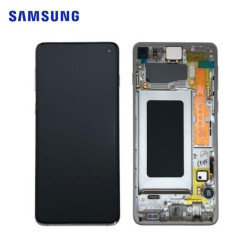 Pantalla Samsung S10 / SM-973F Prism White Service Pack