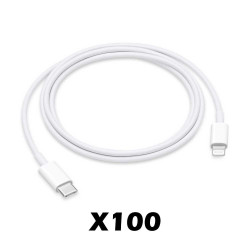 Lote de 100 Cables USB-C a Lightning 1M Blanco