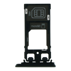 SIM Card Tray with Card Cap for Sony Xperia XZs Dual Card Version Black