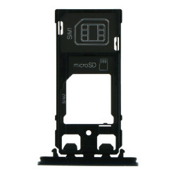 SIM Card Tray with Card Cap for Sony Xperia XZ2 Compact Dual Card Version Black
